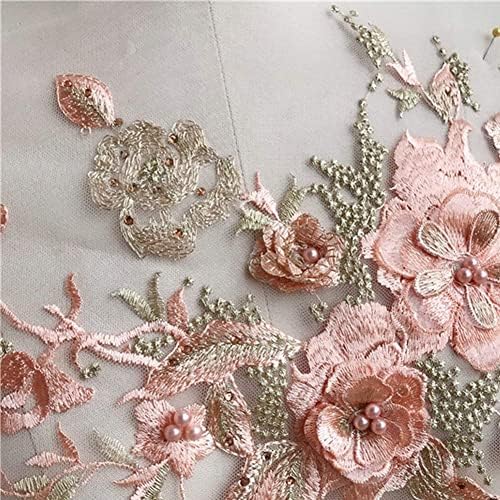 Šareni 3D cvjetni vez zakrpe mladenke čipke za šivanje tkanine Applique Pearl biser diy vjenčana haljina cvjetna kostim zakrpa