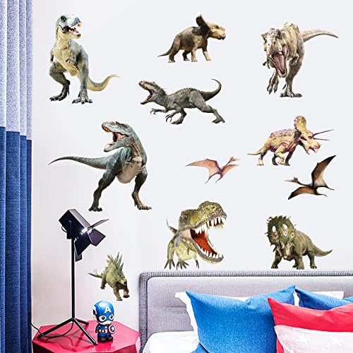 Dinosaur zidne naljepnice za dječačke sobe, oguljivanje i štap uklonjivi dinosaur zidne umjetničke naljepnice za dječju spavaću