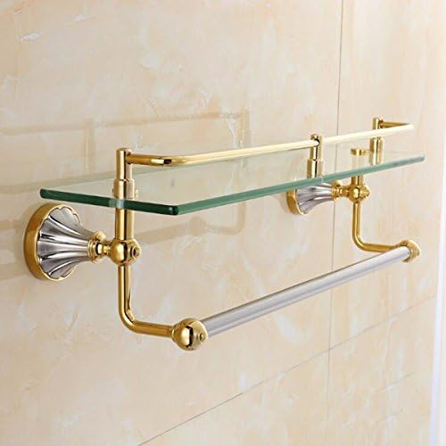 SJQKA stalak za ručnike Zlatni od nehrđajućeg čelika Nickel Bath Staklo i ormar