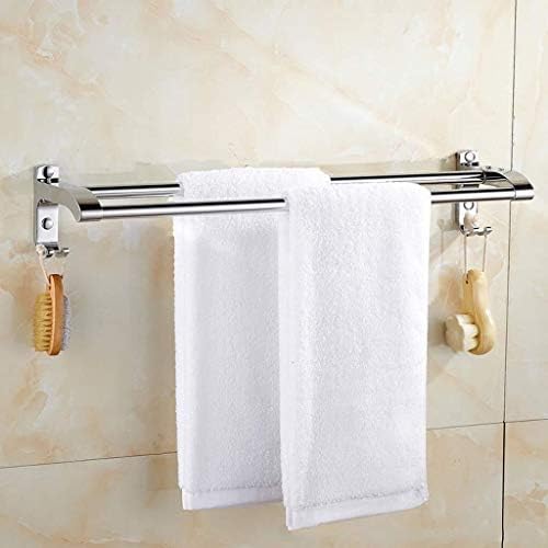 Omoons držač ručnika s dva polova četka od nehrđajućeg čelika 304 zidni nosač za police za kupaonicu/40 cm