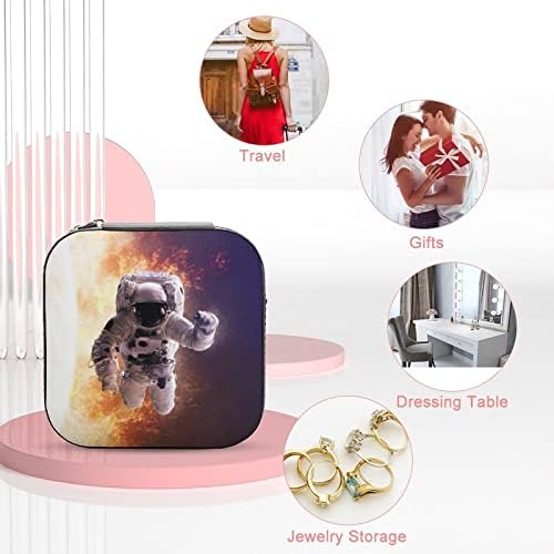 Svemirske astronautske kutije za nakit PU kožni prijenosni zaslon držač kutije za pohranu mini slučaj za žene poklon