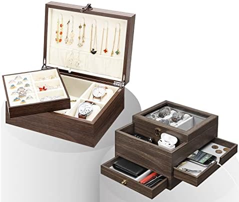 Set: kutija za sat + staklena kutija za nakit