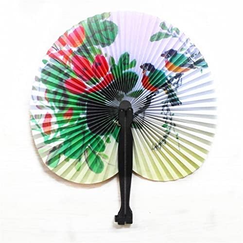 Ganfanren 2pcs kineski stil retro cvjećarski tisak ručni ventilator fan party dekor vjenčani dekor slučajni zanat