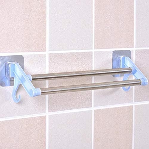 Slsfjlkj od nehrđajućeg čelika dvostruki bar ručnik rotirajući stalak za ručnik kupaonica kuhinja zidni ručnik stalak sjajnog