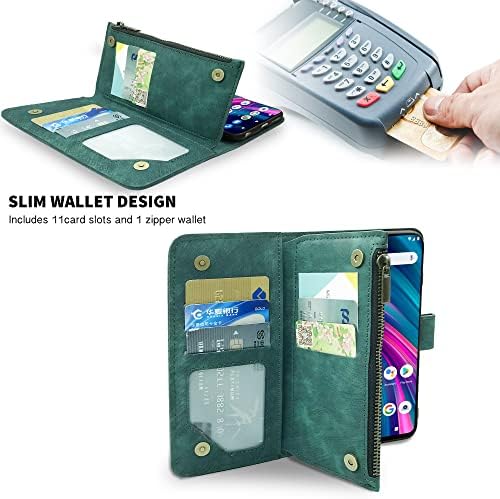Dibosom Kompatibilan s torbicom-novčanikom BLU G91 Max i stalak za kreditne kartice premium klase od vintage kože, s gornjim