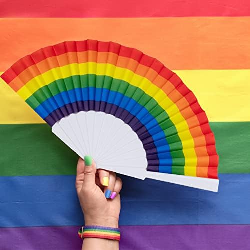 Matican Rainbow obožavatelji, fanovi ponosa od 12 paketa, Rainbow LGBTQ prijenosni preklopni obožavatelji, sklopivi ukrasi