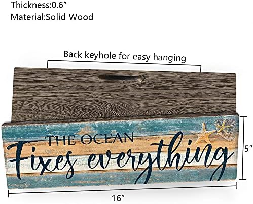 Obalni dekor drvena ploča natpis na plaži tematski zidni dekor - ocean popravlja sve ukrasno nautičko viseći zidni dekor