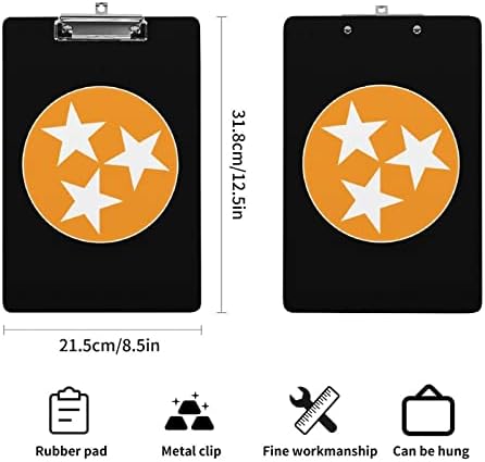 Akrilne clipboarde s zastavom Tennesseeja s metalnom kopčom od 12,5 inča 8,5 inča, slatke clipboarde za uredske aktivnosti