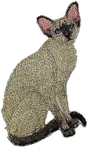 Nevjerojatni portreti s mačjim mačkama [sijamska mačka] vezeno željezo ON/SEW Patch [4.5 x 4] napravljen u SAD -u]