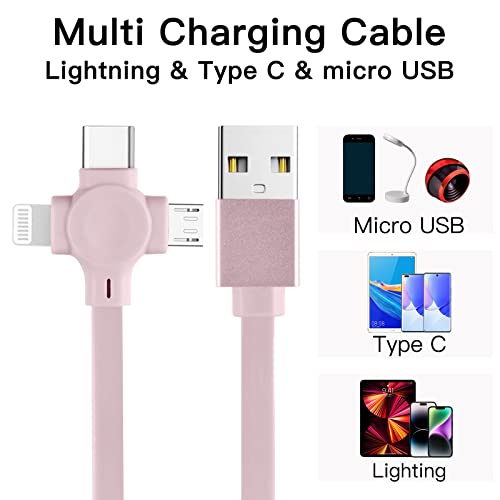 ESSSHOP 3,3-noga izvucite kabel za punjač Multi USB priključka Lightning Type C Micro USB 3 u 1 ac Adapter za nekoliko kabela