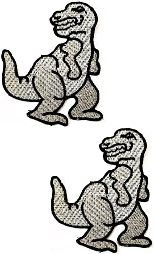 KleenPlus 2pcs. Sivi dinosaur crtani film Iron on flastes Aktivnosti vezeni logotipi traperice jakne šeširi ruksaci košulje