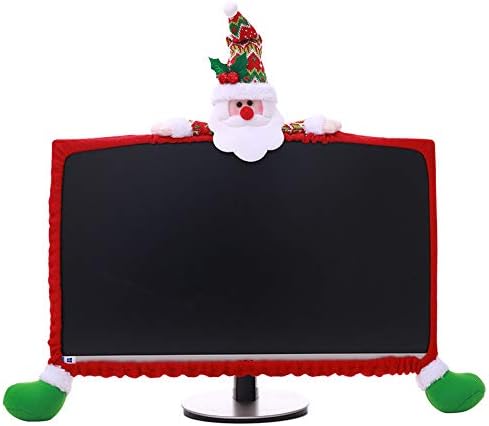 Mesar božićni ukras računalni monitor granični poklopac, zaštitni poklopac zaslona Djed Mraz snjegović elk elastično prijenosno