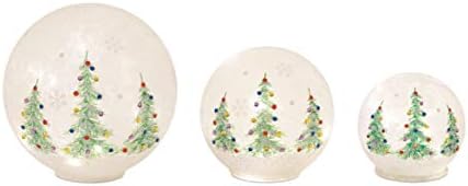 Melrose božićno drvce stakleni globus/set od 3 godine od 3