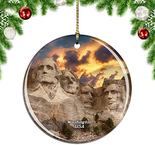 WeekIno Amerika USA Mount Rushmore Washington Božićni ukras Ornament Tree Ornament Viseći privjesak Dekor City Travel Suvenir