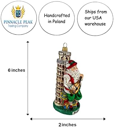 Italija nagnute toranj Pisa Santa poljske usta puhana staklena božićni ukras