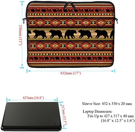 MEFFORT INC 17 17,3 inčni neoprenski laptop torba za nošenje s skrivenom ručicom i podesivim remenom na ramenu - medvjed