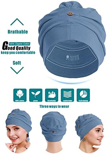 pamučni kemoterapijski turbani za žene, šešir za uklanjanje dlaka protiv raka-lagana pamučna pokrivala za glavu u hermetički